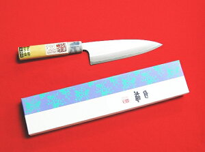 ステンレス&高級鋼複合包丁「白梅」 両刃舟行包丁16.5cm