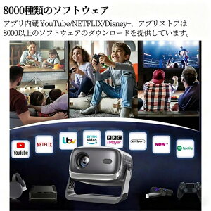 �y �Ēl���� �ȒP�ݒ�z4K�Ή� AI�S�����t�I�[�J�X �v���W�F�N�^�[ ���^ �ƒ�p Android HDMI DVD �e���r �Q�[�� Netflix PrimeVideo YouTube �V���� �����t�H�[�J�X �X�}�z�Ή� mini ������`�␳ �V�䓊�e 