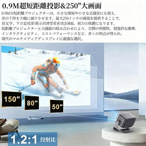 �y �Ēl���� �ȒP�ݒ�z4K�Ή� AI�S�����t�I�[�J�X �v���W�F�N�^�[ ���^ �ƒ�p Android HDMI DVD �e���r �Q�[�� Netflix PrimeVideo YouTube �V���� �����t�H�[�J�X �X�}�z�Ή� mini ������`�␳ �V�䓊�e 