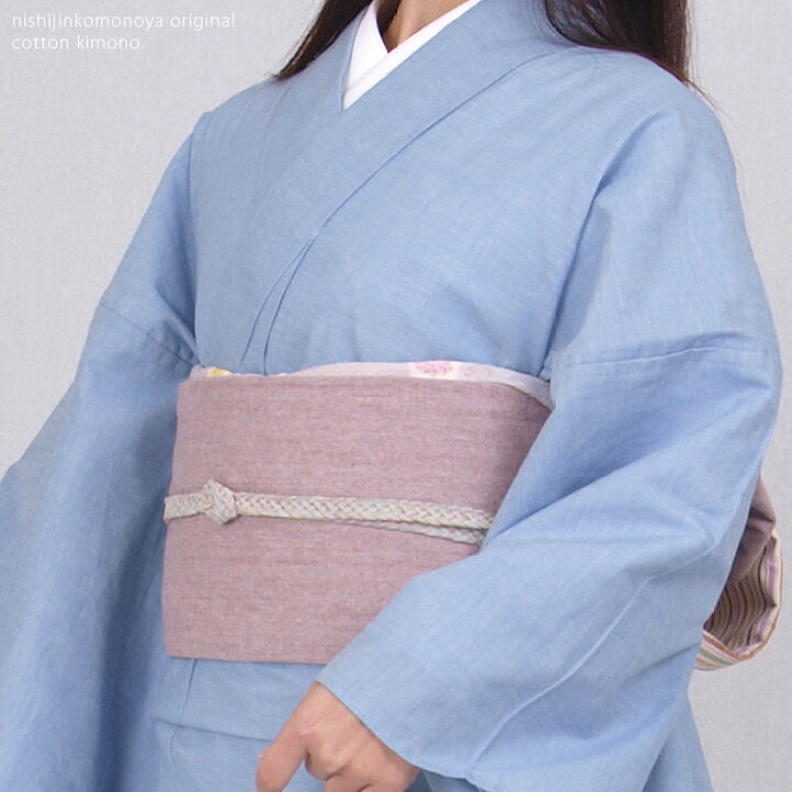 楽天市場】【送料込】洗える綿着物【 単衣仕立風-バチ衿 】コットン100 
