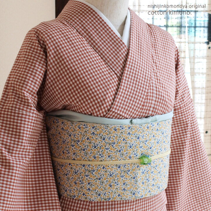 楽天市場】【送料込】洗える綿着物【 単衣仕立風-バチ衿 】*コットン 