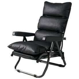 リクライニングチェア ブラック 肘付き フットレスト付き 張地 合成皮革 パーソナルチェア 腰掛け椅子 チェア