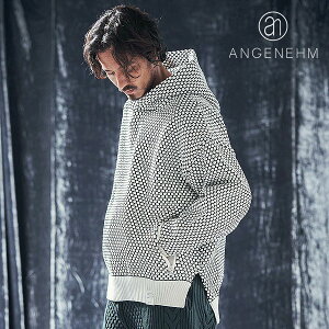 �A���Q�l�[�� ANGENEHM Light yarn color scheme waffle knit hoodie ag03-046ace �����Y �p�[�J�[ ��������