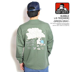30��OFF SALE �Z�[�� �x���f�C�r�X BEN DAVIS BUBBLE L/S TEE[WIDE] -GREEN GRAY- c-25780028g �����Y T�V���c ���� ����T �r�b�O�V���G�b�g �X�g���[�g