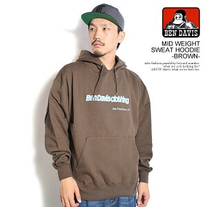 20��OFF SALE �Z�[�� �x���f�C�r�X BEN DAVIS MID WEIGHT SWEAT HOODIE -BROWN- c-25780040b �����Y �p�[�J�[ �v���I�[�o�[�p�[�J�[ ���� �������� �X�g���[�g