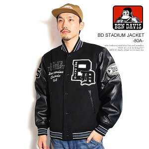 �x���f�C�r�X BEN DAVIS BD STADIUM JACKET -80A- t-25780010bk �����Y �W���P�b�g �X�^�W���� �A���[�h�W���P�b�g �t�F�C�N�����g�� �������� �X�g���[�g