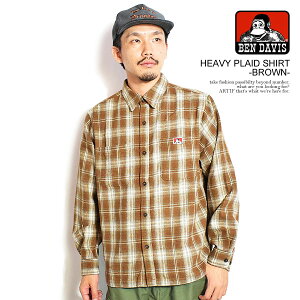 20��OFF SALE �Z�[�� �x���f�C�r�X BEN DAVIS HEAVY PLAID SHIRT -BROWN- t-25780022br �����Y �V���c ���� �`�F�b�N�V���c �l���V���c �V���c�W���P�b�g �������� �X�g���[�g