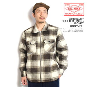 �r�b�O�}�C�N BIG MIKE OMBRE ZIP QULLTED LINING JACKET -BRN×OFF- 102546400br �����Y �W���P�b�g �I���u���`�F�b�N �L���e�B���O �������� �X�g���[�g