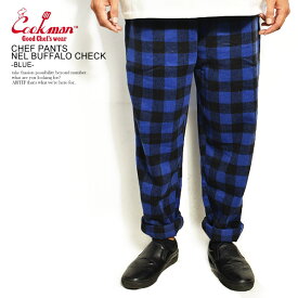 クックマン COOKMAN CHEF PANTS NEL BUFFALO CHECK -BLUE- 231-93877 レディース メンズ パンツ シェフパンツ イージーパンツ ストリート おしゃれ かっこいい カジュアル ファッション cookman