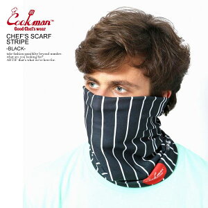 クックマン COOKMAN CHEF'S SCARF STRIPE -BLACK- 233-01926 レディース メンズ スカーフ フェイスマスク ネックウォーマー ヘッドバンド 3ウェイ ストリート おしゃれ かっこいい カジュアル ファッショ