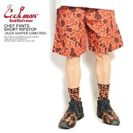 クックマン COOKMAN CHEF PANTS SHORT RIPSTOP -DUCK HUNTER CAMO RED- 231-11912 レディース メンズ ショートパンツ ショーツ ハーフパンツ パンツ シェフパンツ イージーパンツ 送料無料 ストリート おしゃれ かっこいい カジュアル ファッション cookman