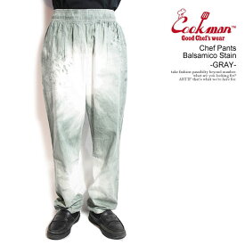 クックマン COOKMAN Chef Pants Balsamico Stain -GRAY- 231-41813 メンズ パンツ シェフパンツ イージーパンツ 送料無料 ストリート