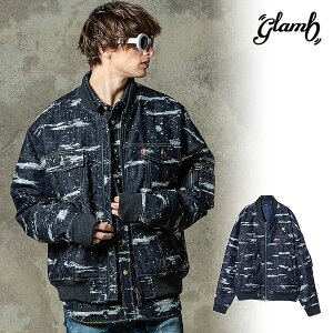 O glamb Splash Jacquard Denim MA-1 gb0125-jkt11 XvbVWK[hfjMA-1 WPbg 