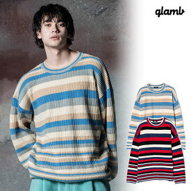 2024 秋 先行予約 9月下旬〜10月上旬入荷予定 グラム glamb Multi Border Knit gb0324-knt11 マルチボーダーニット ニット 送料無料 キャンセル不可