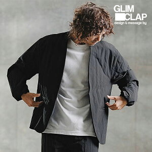 2026 �H�~ 1st ��s�\�� 9�����{�`���{���ח\�� �O�����N���b�v GLIMCLAP Vertical Quilted Lapelless Jacket 211-022-gla-cg �����Y �W���P�b�g �������� �L�����Z���s��