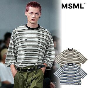 2026 �t�� ��s�\�� 3�����{�`���{���ח\�� �G���G�X�G���G�� MSML HALF SLEEVE WIDE T-SHIRT STRIPE ms1-02f1-cs07 T�V���c �������� �L�����Z���s��
