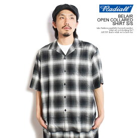 ラディアル RADIALL BELAIR - OPEN COLLARED SHIRT S/S rad-24ss-sh005 radiall メンズ シャツ 半袖 レーヨンシャツ チェックシャツ 送料無料 ストリート