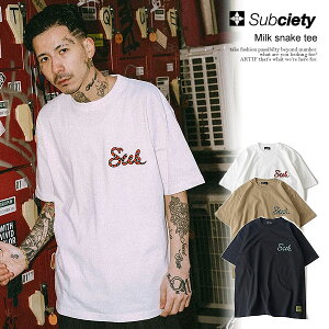 TuTGeB SUBCIETY Milk snake tee 150-40020 subciety Y TVc  TVc Xl[N  Xg[g