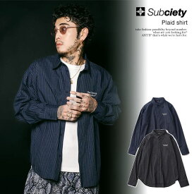 サブサエティ SUBCIETY Plaid shirt 155-20061 subciety メンズ シャツ 長袖シャツ チェックシャツ レギュラーカラーシャツ 送料無料 ストリート