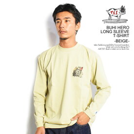 エンドレスサマー The Endless Summer TES BUHI HERO LONG SLEEVE T-SHIRT -BEIGE- fh-23774 346b メンズ Tシャツ 長袖 ロンT 送料無料 ストリート