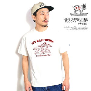 �G���h���X�T�}�[ The Endless Summer TES 2026 HORSE RIDE FLOCKY T-SHIRT -WHITE- fh-26574300w �����Y T�V���c ���� TES US�R�b�g�� �������� �X�g���[�g
