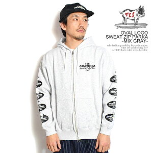 �G���h���X�T�}�[ The Endless Summer TES OVAL LOGO SWEAT ZIP PARKA -MIX GRAY- fh-26374301g �����Y �p�[�J�[ �W�b�v�p�[�J�[ TES �������� �X�g���[�g
