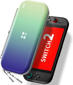 switch2専用ケース 【グラデーションカラー/13色展開】スイッチ2モデル用 スリムケース ぴったり収納 防塵 防水 耐衝撃 持ち運び可 キャリングケース 全面保護型 ゲームカード12枚収納可 アクセサリーポーチ　1年保証