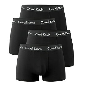 Covell Kevin ボクサーパンツ 天然コットン 4色 前閉じ メンズ 抗菌防臭 吸汗速乾 ボクサーブリーフ ローライズ パンツ 下着 肌着 男性下着 まとめ買い 父の日に人気 プレゼント 7日以内のサイズ交換　レビュープレゼントあり