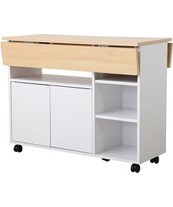 食器棚 カップボード カウンター キッチン バタフライ キャスター付き ナチュラル/ブラウン おしゃれ ニッセン nissen