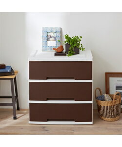 【店内全品対象★15%OFFクーポン★今すぐ使える→10/27 10:59まで】タンス チェスト 引き出し 日本製 スタッキングもできるワイド 収納 ケース セット キャスター付き ホワイト/ブラウン/ネイビ