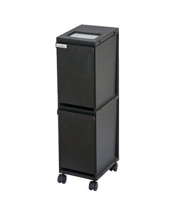 ダストボックス ゴミ箱 日本製 フタを開けずに捨てられる分別 幅20.5cm ブラック/ホワイト 3段 ニッセン nissen