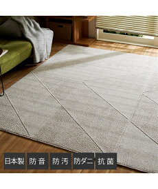 ラグ カーペット 絨毯 防音 汚れが落ちやすい ナチュラル デザイン 日本製 グリーン/グレー 約190×240cm おしゃれ ニッセン nissen