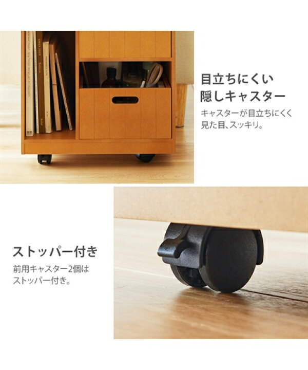 楽天市場】日本製 隠せるリビング整理 収納 ワゴン ブラウン グレー 