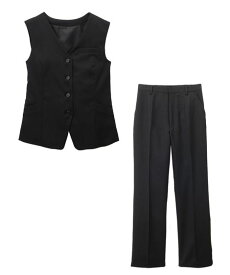 事務服 ベストスーツ パンツ レディース セット 制服 オフィス 仕事 ビジネス 股下72cm 5号 7号 9号 11号 13号 黒 オフホワイトストライプ 黒無地 制服 オフィス ビジネス 仕事 女性 会社 ユニフォーム ニッセン nissen
