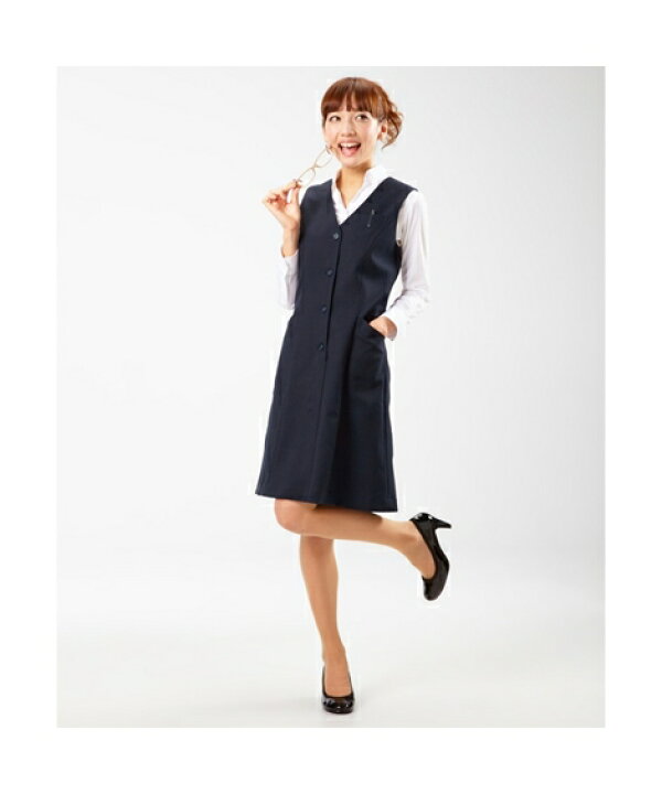 楽天市場 事務服 スーツ レディース ベスト ワンピース 着心地楽ちん セット 制服 オフィス 仕事 ビジネス 丈95cm 5号 7号 9号 11号 13号 黒 紺 Nissen 制服 オフィス ビジネス 仕事 Ol 女性 ニッセン ニッセン 楽天市場店