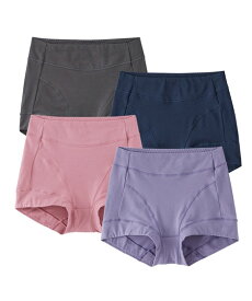 ショーツ 大きいサイズ レディース 綿混 ストレッチ お腹 脚口らくちん 深ばき 4枚組 4L/5L/6L/8L/10L 女性 インナー パンツ パンティ ニッセン nissen