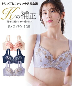 ブラジャー ワイヤー入り レディース バストをきれいに見せる ( トリンプ ) アイボリー×ラベンダー B70〜F80 インナー 女性 ニッセン nissen