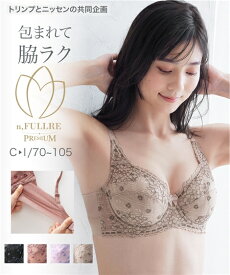 ブラジャー ワイヤー入り レディース 脇ヘム フルカップ ( トリンプ ) イエロー〜黒×ブルー C90〜H85 インナー 女性 ニッセン nissen