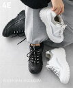スニーカー 大きいサイズ おしゃれ 厚底 レディース ゆったり幅 ワイズ4E ホワイト/黒 25.0-25.5cm ニッセン nissen
