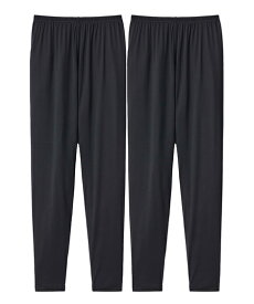 レギンス 大きいサイズ レディース 超冷感 AIR 10分丈 2枚組 接触冷感 吸汗速乾 UVカット 夏 黒 4L〜5L/6L ニッセン nissen