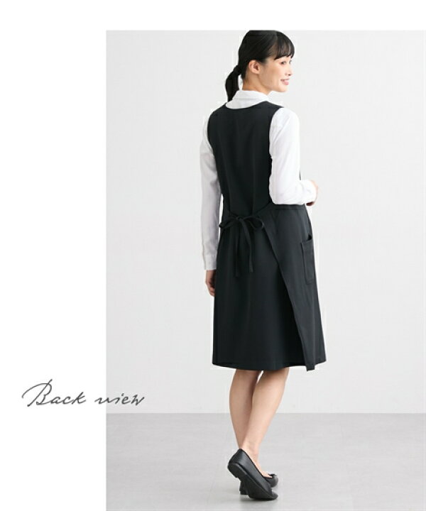 楽天市場 事務服 マタニティ ママ 産前 産後 オフィス ラップ ワンピース 黒 9 11 13号 ニッセン Nissen ニッセン 楽天市場店