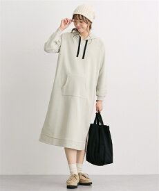 マタニティ ワンピース 授乳服 ママ 産前 産後 裏起毛 パーカー 冬 カーキ M/L ニッセン nissen