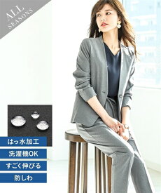 楽天市場 ゴムひも ウエスト パンツスーツ スーツ セットアップ レディースファッションの通販