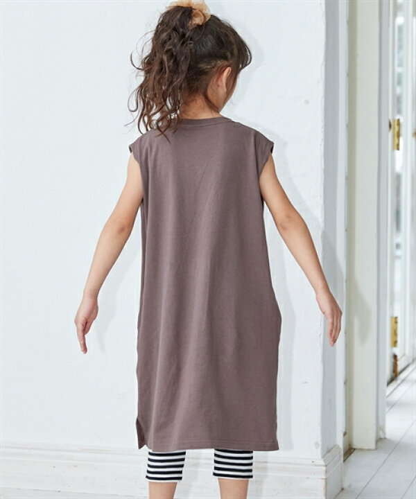 Nissen ニッセン ワンピース 女の子 ジュニア服 綿100 ポケット付ボックスタンクワンピース 子供服 チュニック