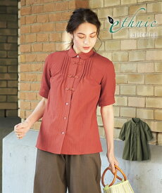 楽天市場 チャイナ ブラウス カラーレッド レディースファッション の通販