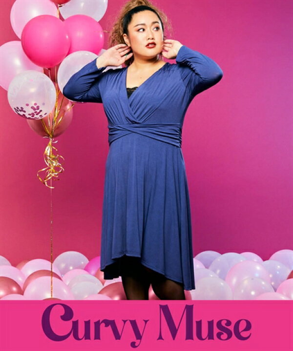 楽天市場 ワンピース ミニ 大きいサイズ レディース クラシカル サテン Curvy Muse ネイビー ボルドー L 6l ニッセン Nissen ニッセン 楽天市場店