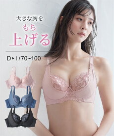 ブラジャー グラマーバストの下垂を防止するリフトアップブラジャー（大花編レース）（トリンプ） ニッセン nissen