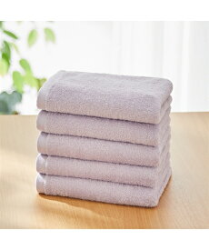 フェイスタオル 肌ざわりいい 中厚手 5枚セット デイリーシリーズ カフェカラー〜ラベンダー 約34×80cm 吸水 ニッセン nissen