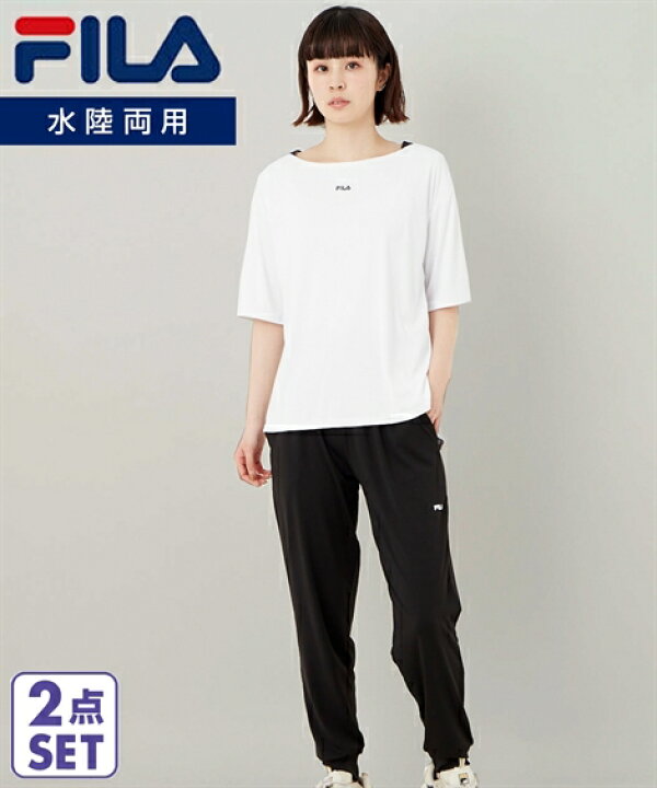 楽天市場】ヨガウェア レディース FILA 水陸両用 5分袖 Tシャツ パンツ 