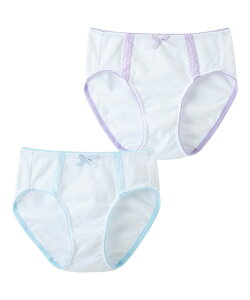 ショーツ パンツ 女の子 キッズ レース リボン付 白 2枚組 子供服 ジュニア服 身長130/140/150/160/165cm 子供 子ども ジュニア 女児 ニッセン nissen